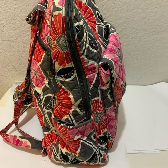 VERA BRADLEY Quilted Floral Backpack, Red/Black/Pink, 13”w x 16”h x 8”d main image 8